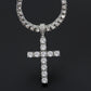 Iced Out Diamond Cross Necklace and Diamond Ankh Necklace, Diamond Cross Pendant