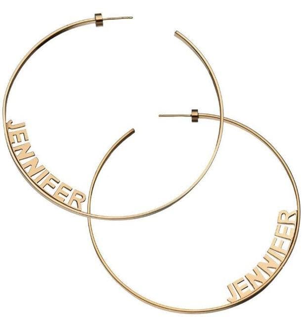 Fashion 1-2 Inch Big Hoop Earrings For Women Date Name Custom Earings Stainless Steel Rose Gold Earrings Weding bridesmaid gifts