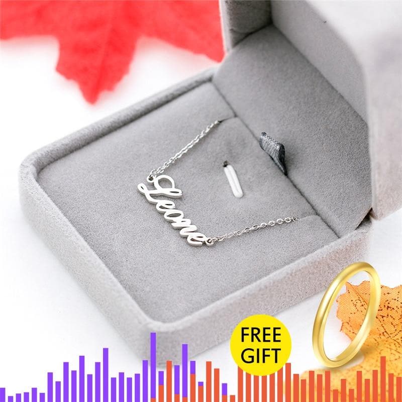 Fashion Customized Nameplate Necklace Personalized Letter Gold Choker Necklace Stainless Steel long necklace Friendship Gift bff
