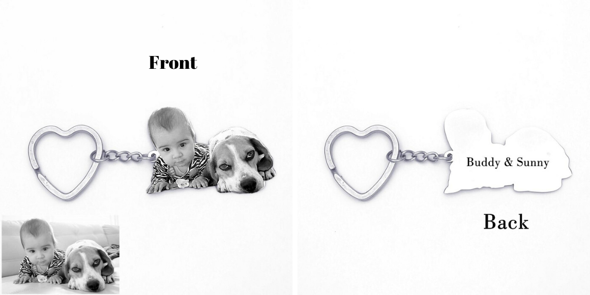 Engraved Pet Photo Keychain