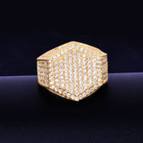 Gold Color Men's Ring 18 K Copper Charm AAA Cubic Zircon Fashion Jewelry Hip Hop Men's ring
