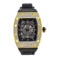 Diamond Watch For Men Hip Hop Rock Style Rubber Strap Watches For Man Calendar Waterproof Diamond Watch
