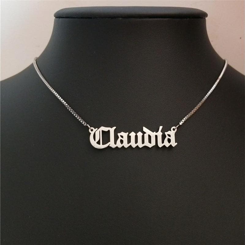 Customized Name Necklace- Gothic Old English Style