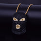 Hip Hop Pendant Necklace Punk Style Bling Rhinestone Gold Color Mask Head Charm Men's Rock Jewelry High Quality Gift