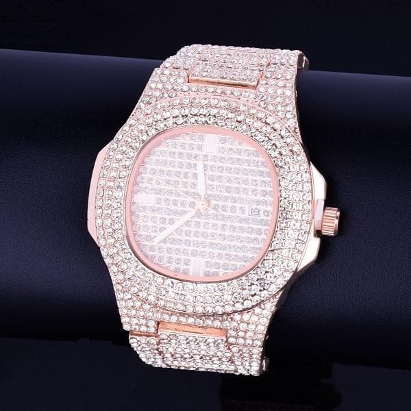 Hip hop Men's watch Big Dial Military Quartz Clock Luxury Rhinestone Business Waterproof wrist watches Relogio Masculino 10 Inch