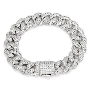 0.5 Inch Heavy Miami Cuban Link Bracelet Full Iced Out Choker Chain For Men's Hip Hop Jewelry Rapper Necklaces Dad Gifts