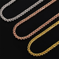 Mens Hip Hop One Row Copper Tennis Chain,  Diamond Tennis Necklace