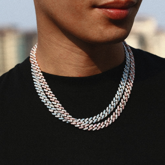 8 mm Micro Pave Iced Cuban Link Necklace for Both Men Women
