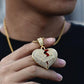 Bling Iced Out Broken Heart Pendant Necklace For Women Men's Hip Hop Jewelry Cubic Zirconia Gold Heart Pendant Chain