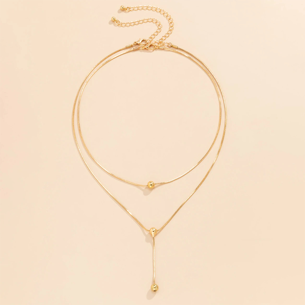 Gothic Temperament Thin Chain Ball Pendant Choker Necklace for Women
