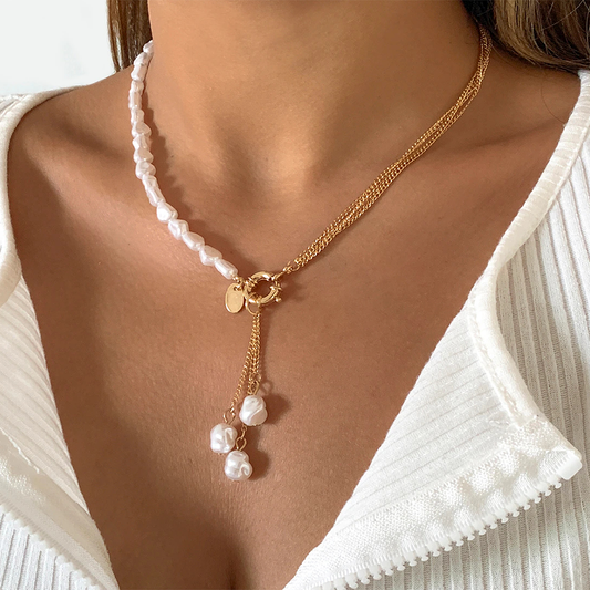 Irregular Pearl Pendant Necklace for Women
