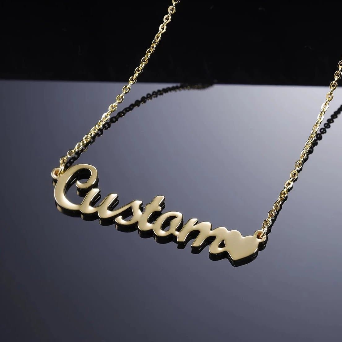 18 K Gold Custom Design Necklace with Heart Design
