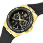 MISSFOX Women's Watches Chronograph Rose Gold Sport Watch Ladies Diamond Blue Rubber Band Xfcs Analog Female Quartz Wristwatch