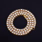 Men's Hip Hop Gold Color 5mm Rhinestone Alloy Tennis Link Charm Punk Jewelry Fashion Necklace Choker Long Chain 16" 18" 20"