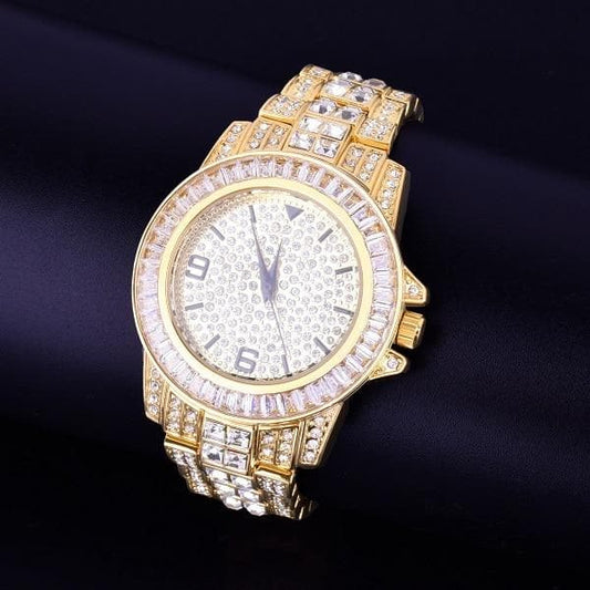 Men's watch Big Dial Military Quartz Clock Luxury Baguett Rhinestone Business Waterproof wrist watches Relogio Masculino