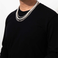 Hip Hop Twisted Multilayer Silver Color Choker Pearl Necklace For Men, Pearl Chain For  Men