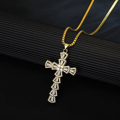 Women Cross Pendant Necklace, Cross Necklace For Women, Diamond Cross Pendant