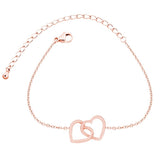 Heart Shape Bracelet Women Bracelets Stainless Steel Couple Jewelry Gift Double Heart BFF Bracelet Christmas Gift