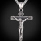 Black Enamel Mens Cross Pendant , Crucifix Pendant