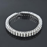 High Quality Bling Tennis Bracelet 2 Rows AAA+ Cubic Zirconia Charm Bracelets Jewelry Iced Out Hip Hop Fashion Jewelry Gifts