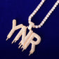 Solid Custom Name Drip Bubble Letters Pendant Necklaces For Men Women Gold Color AAAA Cubic Zircon Hip Hop Jewelry