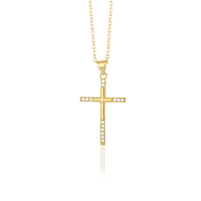 Stainless Steel Gold Cross Chain Necklace For Women Men Hip Hop Cool Accessory Fashion Jesus Christ Cross Pendant Necklaces Gift