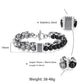 Natural Map Stone Men's Beaded Bracelet for women Stainless Steel Bracelets Male Jewelry Tiger eye 8 9 10 inch