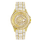 Luxury Handmade Mosaic Diamond Silver Steel Watch Fashion Hip Hop Automatic Date Diamond Watches for Men