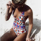 Sexy One Piece Ruffled Swimsuits Tie Up Cut-Out Belted Backless Bathing Suits Women's Swimwear Monokini One Piece Swimsuit