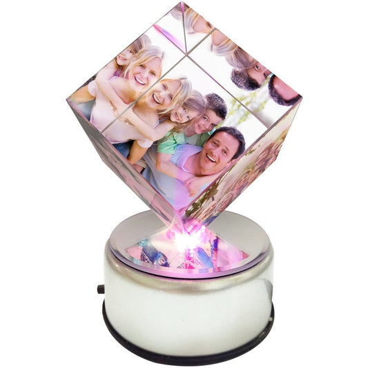 Custom Photo Frame - Rotating Square Shaped Crystal Photo Frame Customized Color Printing Picture Frames