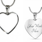 Custom Photo Heart Shaped Necklace - surgical steel with a shatterproof liquid glass coating and 18k gold finish