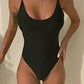 Sexy Women's Swimwear, Black One Piece Swimsuit, 2022 Black Monokini Bodysuit, Women Bathing Suits, High Cut Beachwear