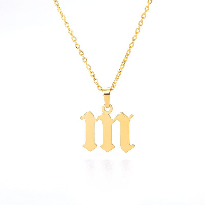 Initial Letter Necklace For Women Stainless Steel Exquisite A-Z Alphabet Pendant Necklace Jewelry Friendship Gifts