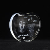 Custom Charming Heart 3D Photo Laser Engraving Baby Family Wedding Pets Image Crystal Photo Frame