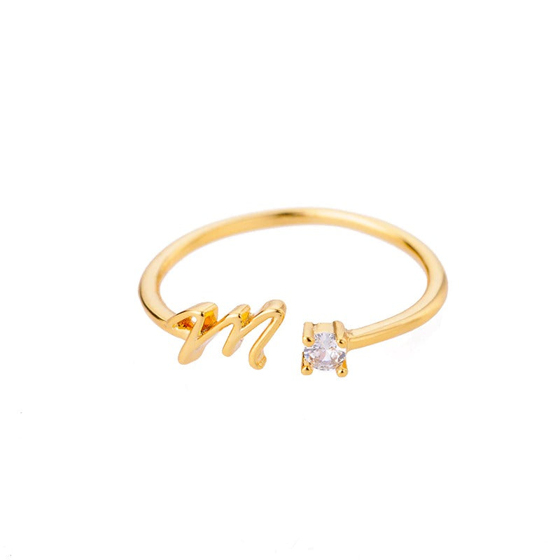 A-Z Initial Rings Stainless Steel Wedding Ring Women Tiny Gold Sliver Color Couple rings Jewelry Accessories Gift