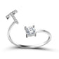 New Design Fashion Pavé CZ Adjustable 26 Initial Letter Ring For Women Simple Elegant Jewelry Friendship Gift Wholesale