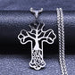 Tree of Life Cross Necklace, Stainless Steel Cross Pendant