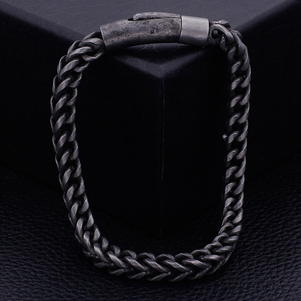 6MM Link Chain Bracelet Men Cool Black Stainless Steel Friendship Men's Bracelets For Man Vintage On Hand Jewelry