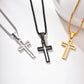 Men Cross Necklace,Outlined Cross Mens Pendant,Stainless Steel Hollow Crucifix Outline