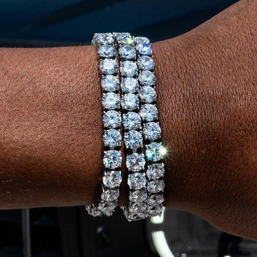 Hiphop Tennis Bracelet Homme Iced Out 4mm Cubic Zirconia Mens Diamond Chain on The Hand Hip-hop Streetwear Jewelry