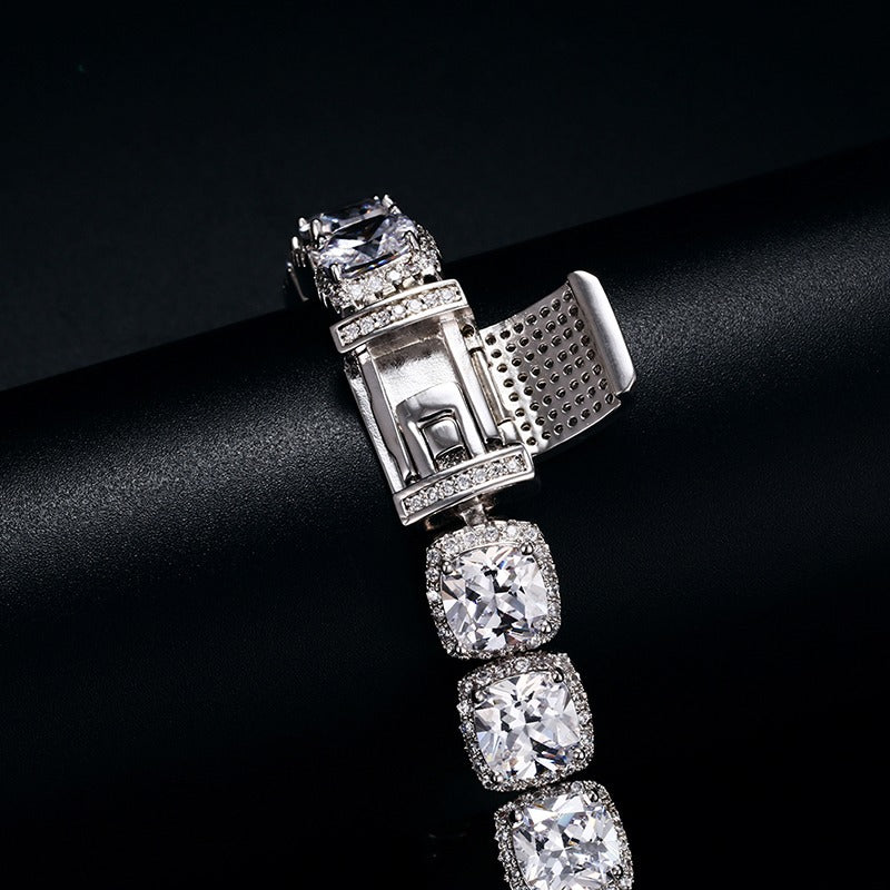 10mm Big Crystal Shining Tennis Bracelet, Diamond Tennis Bracelet