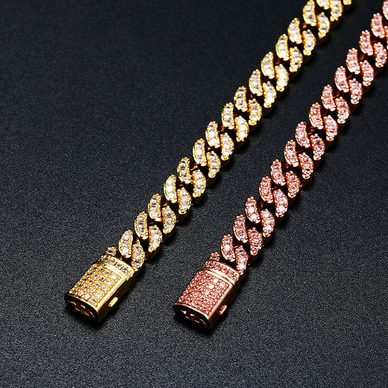 6mm Miami Cuban Link Bracelet Gold Exquisite Micro Pave Luxury Crystal Bracelets For Women Hip Hop Jewelry Bling Gift