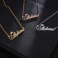 18k Gold Plated Custom Name Necklace With Crown