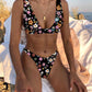 Women's Modern Triangle Top Swimsuits High Cut Bikini Bottoms High Waisted Cheeky Bikini Set