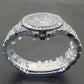 Luxury Handmade Mosaic Diamond Silver Steel Watch Fashion Hip Hop Automatic Date Diamond Watches for Men