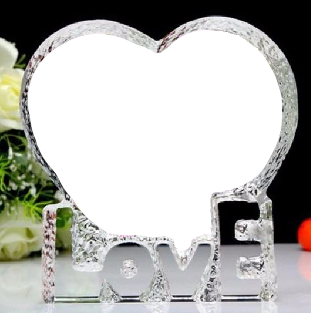 Customized Crystal Photo Frame-Heart Shaped Photo Frame