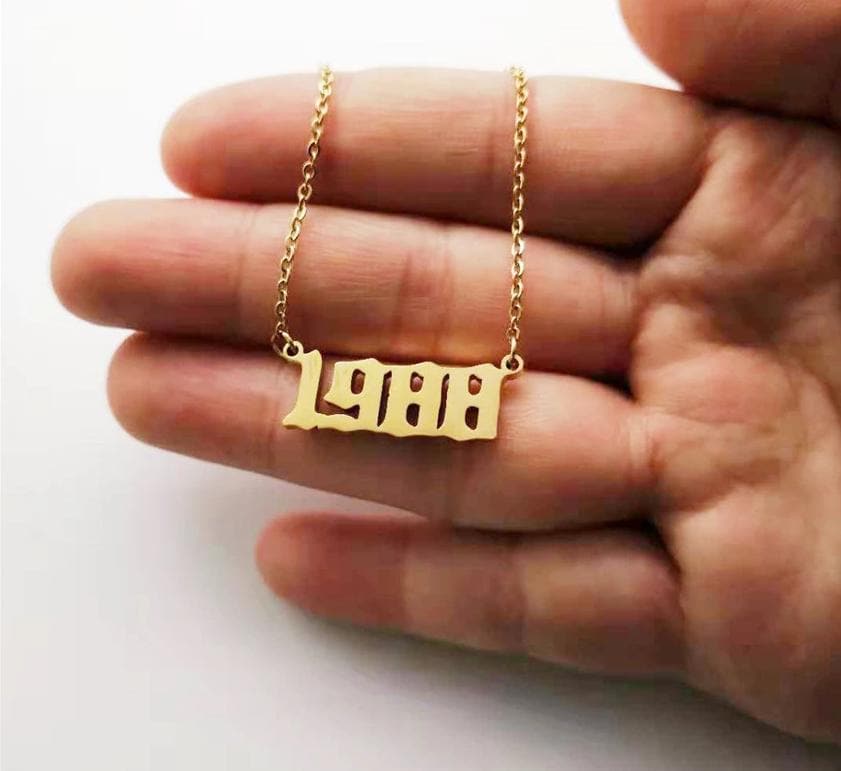 Personalized Year Number Necklace From 1980 To 2020