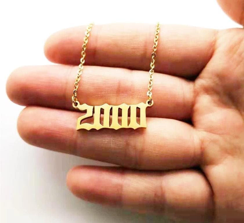 Personalized Year Number Necklace From 1980 To 2020