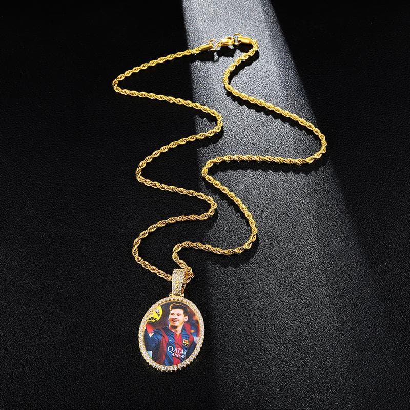 Custom Photo Oval Medallions Necklace