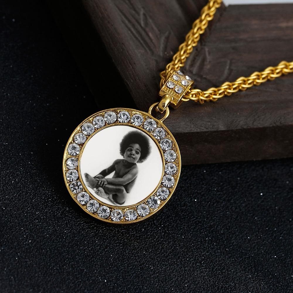 Custom Made Photo Medallions Necklace-Memorial Jewelry
